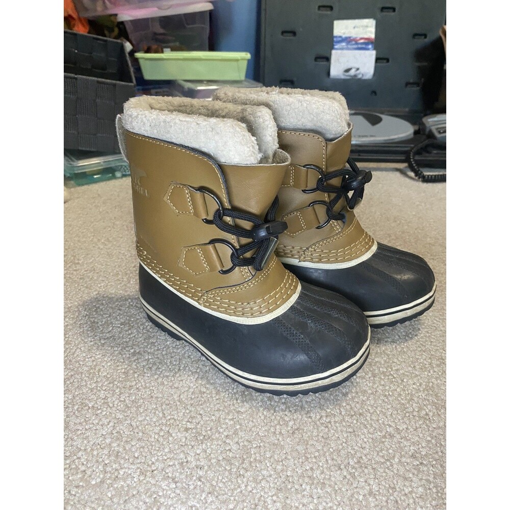 Sorel Yoot Pac TP WP Toddler Snow Boots Size 10 Waterproof Leather Tan NC1963